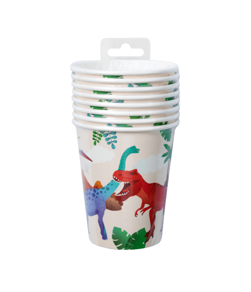 Dino Bekers 9cm 8st van Paper Dreams koop je bij Partywinkel