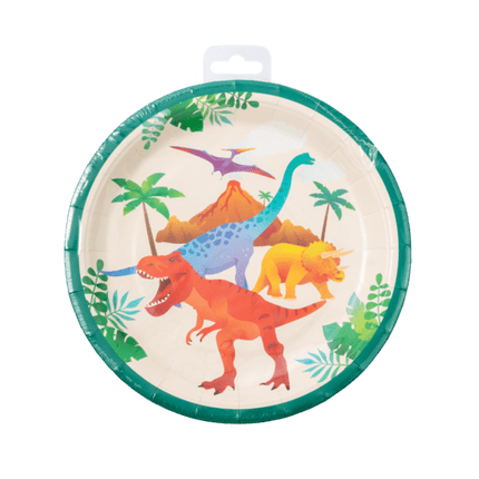 Dino Borden Gekleurd 23cm 8st van Paper Dreams koop je bij Partywinkel