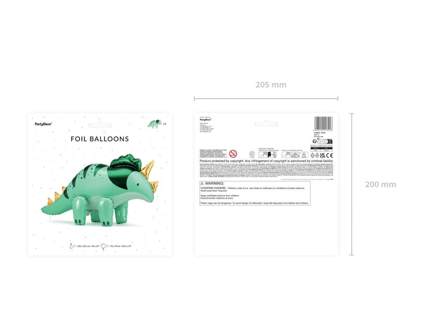 Dino Helium Ballon Leeg 93cm van Partydeco koop je bij Partywinkel