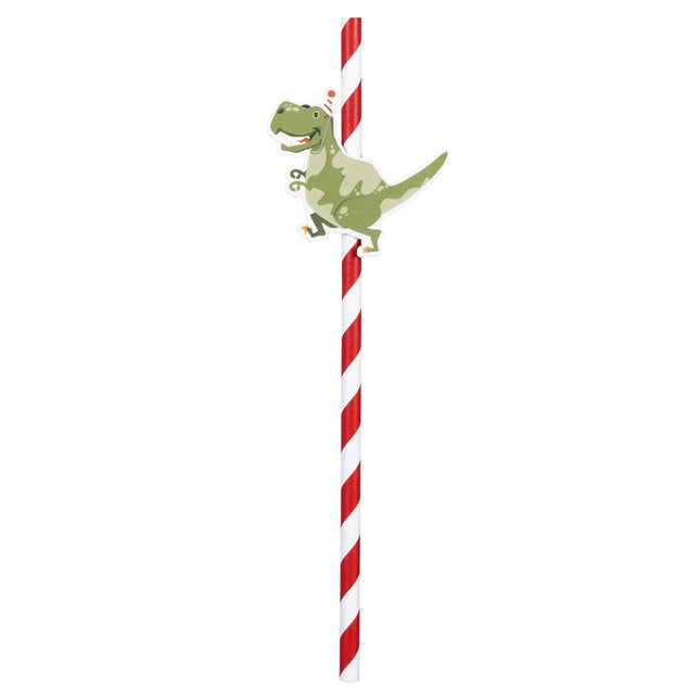 Dino Papier Rietjes 20cm 6st van Boland koop je bij Partywinkel