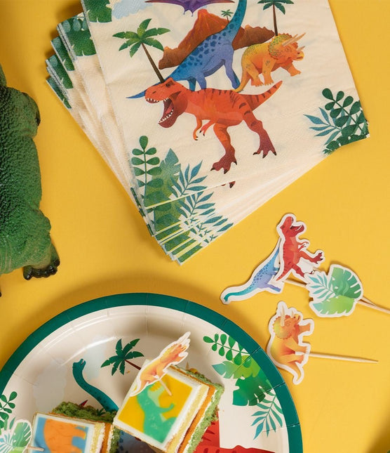 Dino Servetten 16cm 16st van Paper Dreams koop je bij Partywinkel