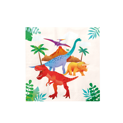 Dino Servetten 16cm 16st van Paper Dreams koop je bij Partywinkel