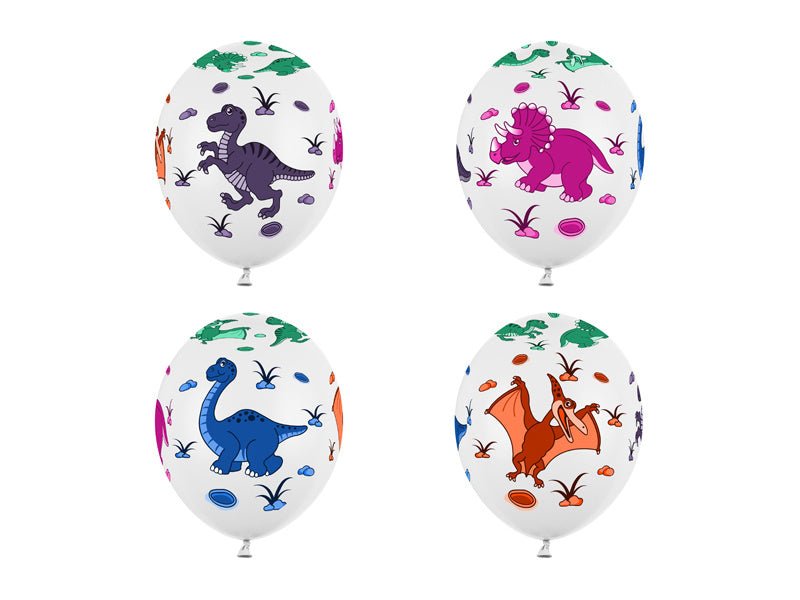 Dinosaurus Ballonnen Gekleurd 30cm 6st van Partydeco koop je bij Partywinkel