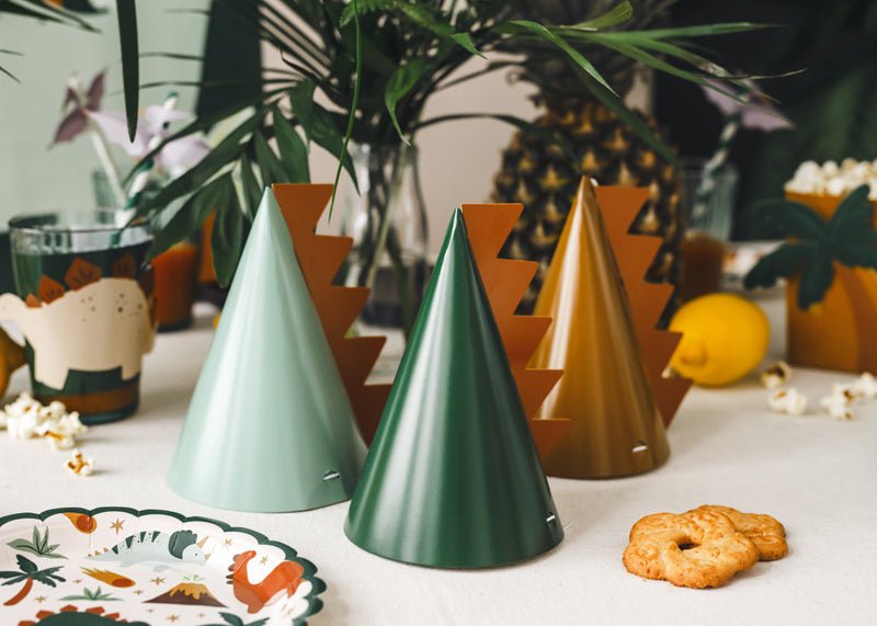 Dinosaurus Feesthoedjes 6st van Partydeco koop je bij Partywinkel