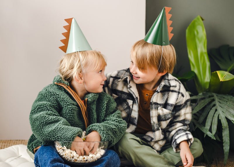 Dinosaurus Feesthoedjes 6st van Partydeco koop je bij Partywinkel