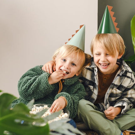 Dinosaurus Feesthoedjes 6st van Partydeco koop je bij Partywinkel