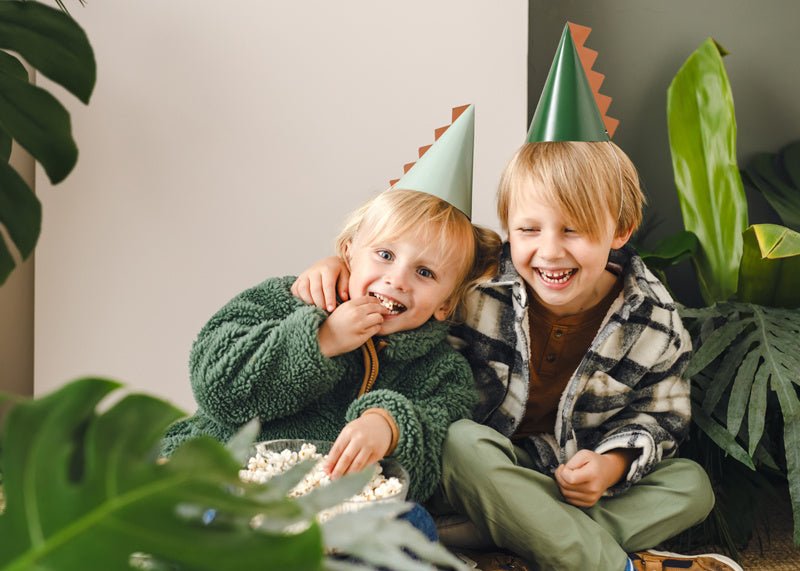 Dinosaurus Feesthoedjes 6st van Partydeco koop je bij Partywinkel