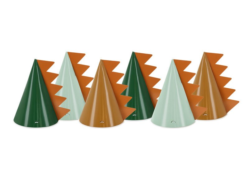 Dinosaurus Feesthoedjes 6st van Partydeco koop je bij Partywinkel
