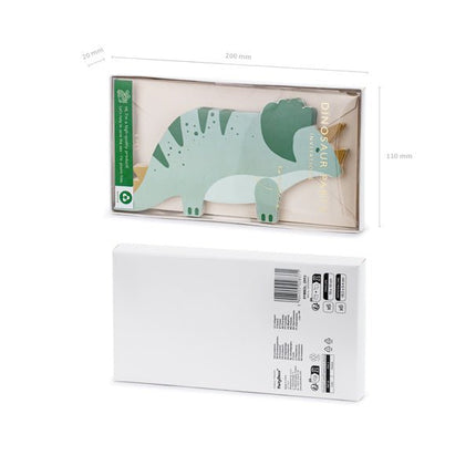 Dinosaurus Uitnodigingen Groen 6st van Partydeco koop je bij Partywinkel