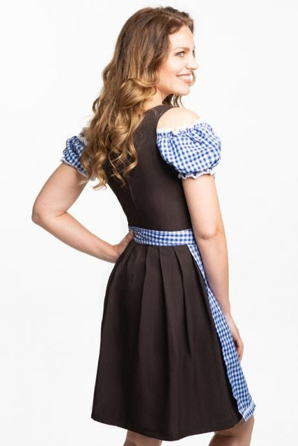 Dirndl Jurk Oktoberfest Blauw Bruin van PartyXclusive koop je bij Partywinkel