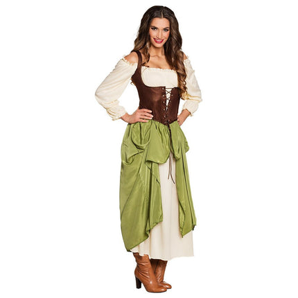Dirndl Jurk Oktoberfest Dames Groen van Boland koop je bij Partywinkel