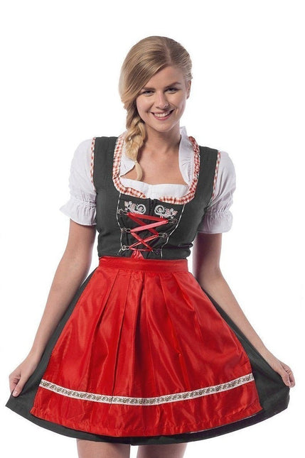 Dirndl Jurk Oktoberfest Rood 3 delig van Tannhauser koop je bij Partywinkel