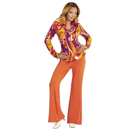 Disco 70S Blouse Gekleurd Dames van Widmann koop je bij Partywinkel