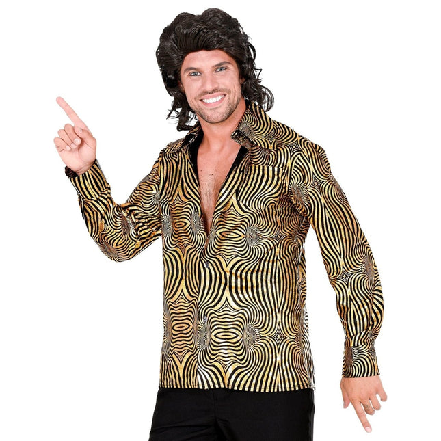 Disco 70S Blouse Goud Heren van Widmann koop je bij Partywinkel
