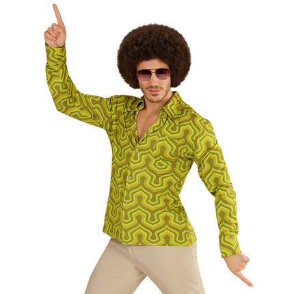 Disco 70S Blouse Groen Heren Behang van Widmann koop je bij Partywinkel
