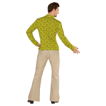 Disco 70S Blouse Groen Heren Behang van Widmann koop je bij Partywinkel