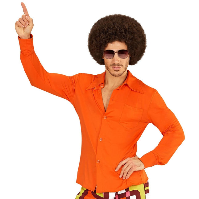 Disco 70S Blouse Heren Oranje van Widmann koop je bij Partywinkel