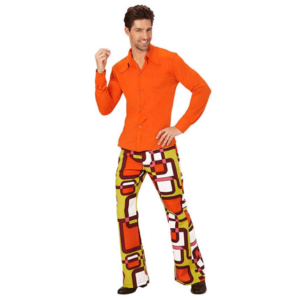 Disco 70S Blouse Heren Oranje van Widmann koop je bij Partywinkel