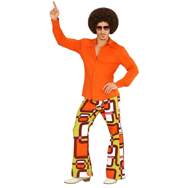 Disco 70S Blouse Heren Oranje van Widmann koop je bij Partywinkel