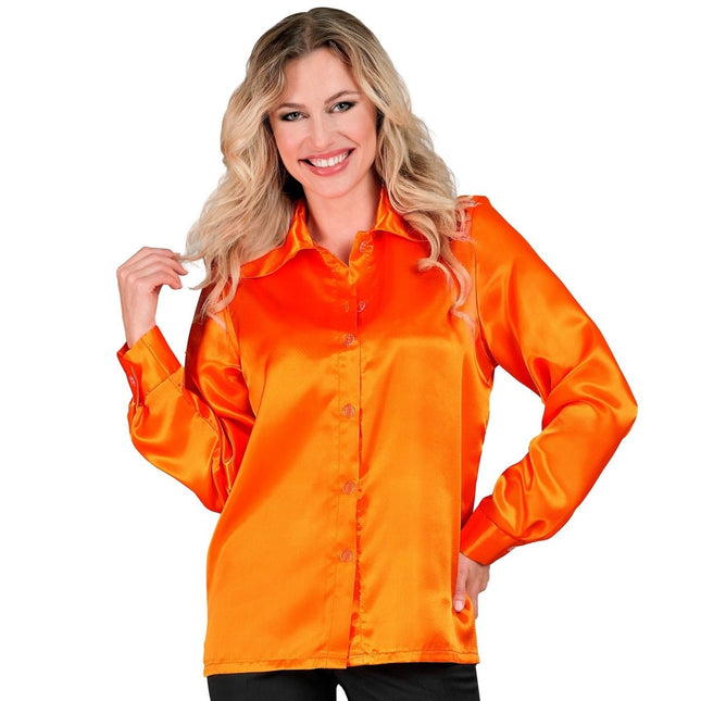 Disco 70S Blouse Oranje van Widmann koop je bij Partywinkel