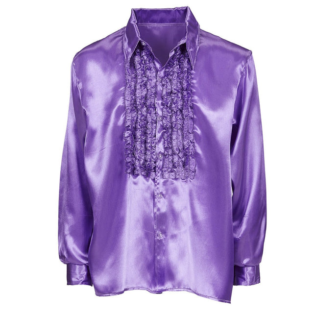 Disco 70S Blouse Paars Heren van Widmann koop je bij Partywinkel