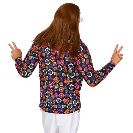 Disco 70S Blouse Paars Heren Bloemen van Widmann koop je bij Partywinkel