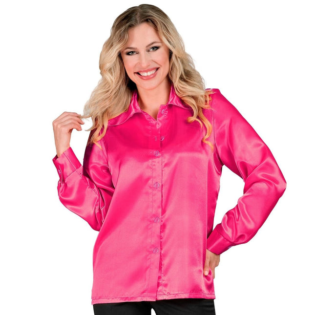 Disco 70S Blouse Roze van Widmann koop je bij Partywinkel
