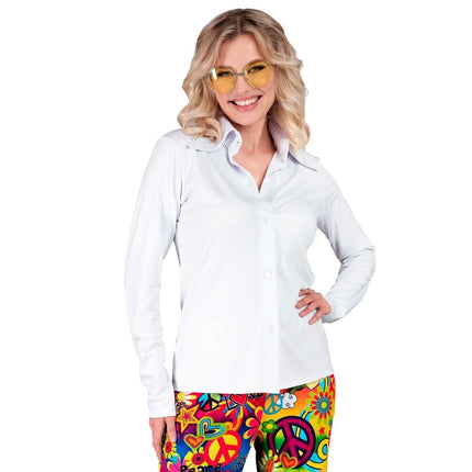 Disco 70S Blouse Wit Dames van Widmann koop je bij Partywinkel