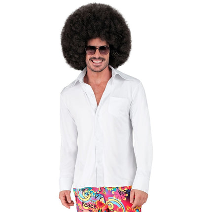 Disco 70S Blouse Wit Heren Luxe van Widmann koop je bij Partywinkel
