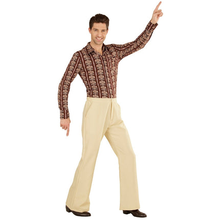 Disco 70S Broek Beige Heren van Widmann koop je bij Partywinkel