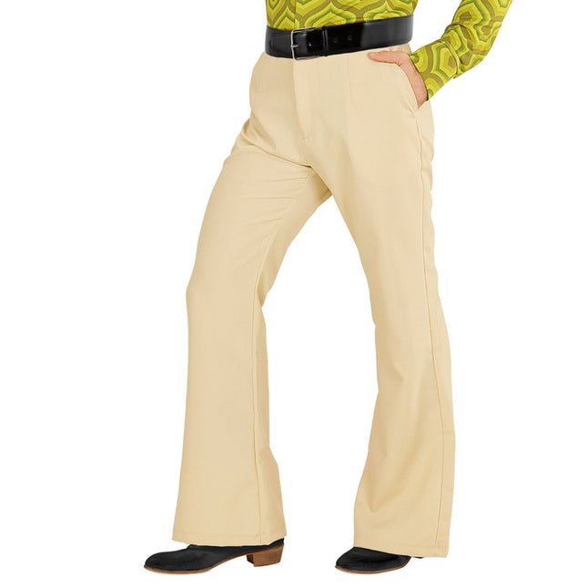 Disco 70S Broek Beige Heren van Widmann koop je bij Partywinkel