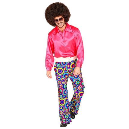 Disco 70S Broek Blauw Paars Heren van Widmann koop je bij Partywinkel