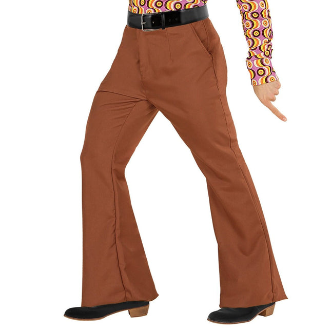 Disco 70S Broek Bruin Heren van Widmann koop je bij Partywinkel