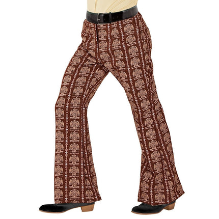 Disco 70S Broek Bruin Heren Old School van Widmann koop je bij Partywinkel