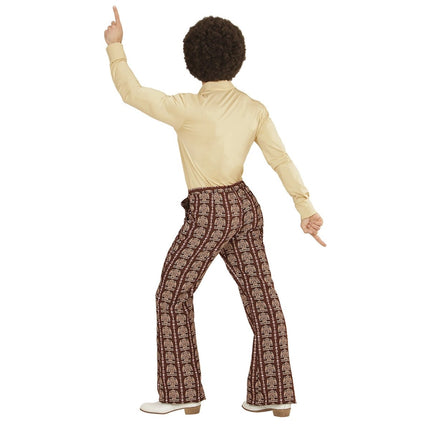 Disco 70S Broek Bruin Heren Old School van Widmann koop je bij Partywinkel