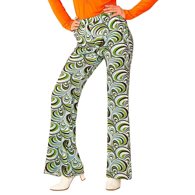 Disco 70S Broek Groen Dames van Widmann koop je bij Partywinkel