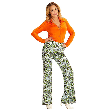 Disco 70S Broek Groen Dames van Widmann koop je bij Partywinkel