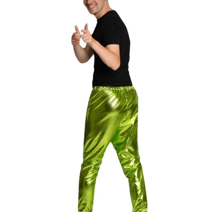 Disco 70S Broek Groen Metalic van Partychimp koop je bij Partywinkel