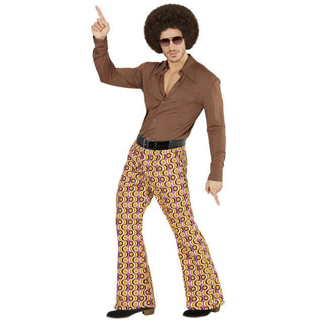 Disco 70S Broek Lila Heren van Widmann koop je bij Partywinkel