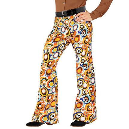 Disco 70S Broek Oranje Heren Cirkels van Widmann koop je bij Partywinkel