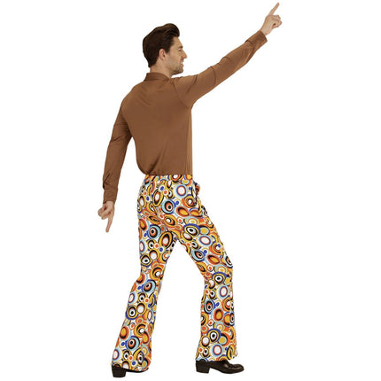 Disco 70S Broek Oranje Heren Cirkels van Widmann koop je bij Partywinkel