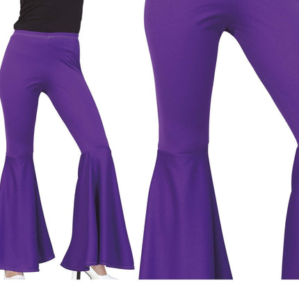 Disco 70S Broek Paars Dames van Fiestas Guirca koop je bij Partywinkel