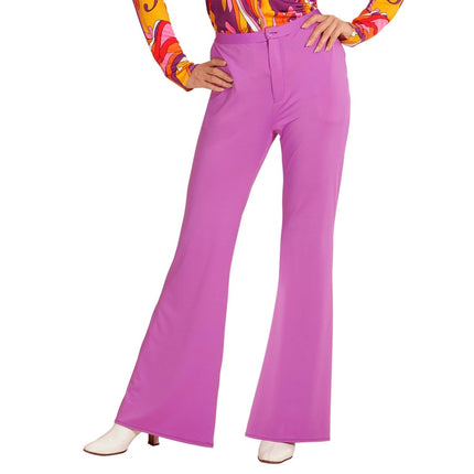 Disco 70S Broek Paars Dames van Widmann koop je bij Partywinkel