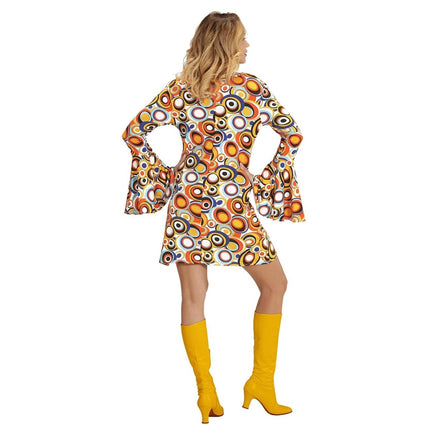 Disco 70S Jurk Oranje Dames Cirkels van Widmann koop je bij Partywinkel