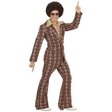 Disco 70S Kostuum Bruin Heren Oldschool van Widmann koop je bij Partywinkel