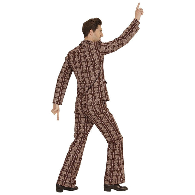 Disco 70S Kostuum Bruin Heren Oldschool van Widmann koop je bij Partywinkel