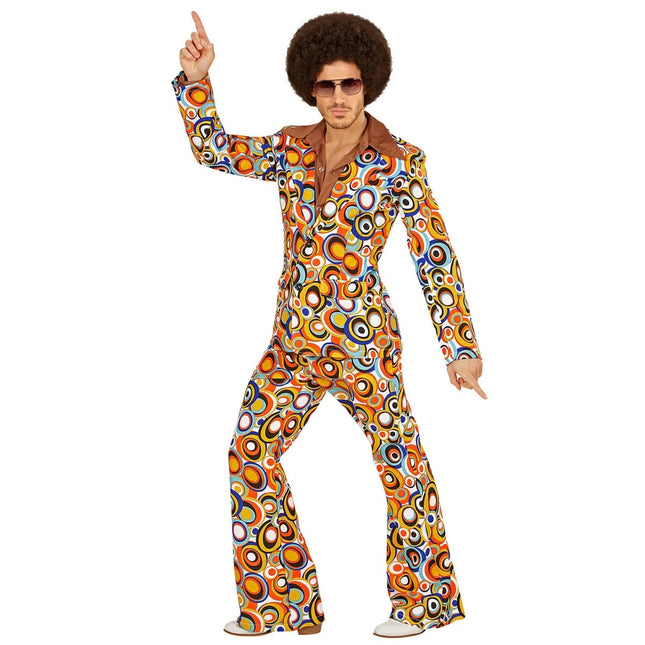 Disco 70S Kostuum Gekleurd Heren Cirkels van Widmann koop je bij Partywinkel