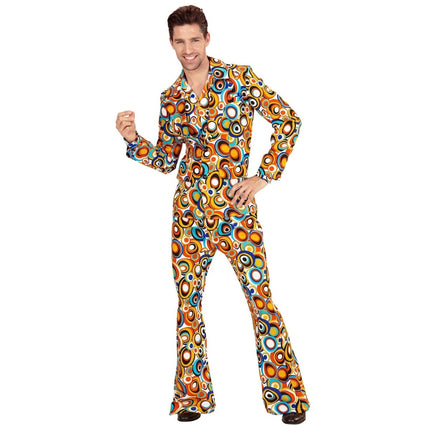 Disco 70S Kostuum Gekleurd Heren Cirkels van Widmann koop je bij Partywinkel