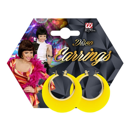 Disco 70S Oorbellen Geel Goud van Widmann koop je bij Partywinkel