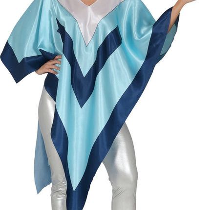 Disco 70S Poncho Blauw Dames van Fiestas Guirca koop je bij Partywinkel